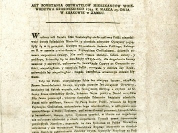 Ogłoszenie aktu powstania przez Tadeusza Kościuszkę